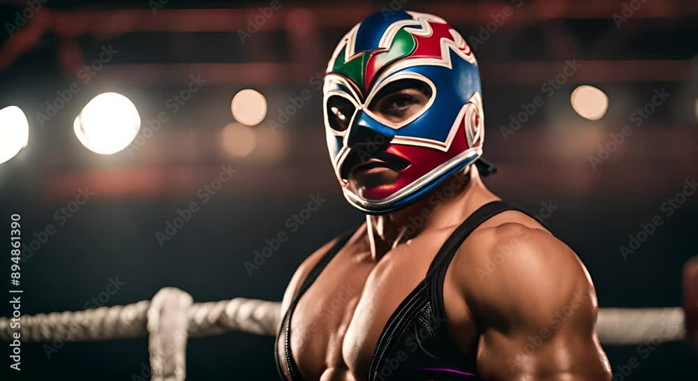 Mexican wrestler with a Mexican mask.