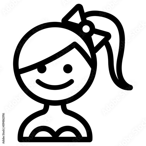 Lady icon in thin line style. Vector illustration graphic design