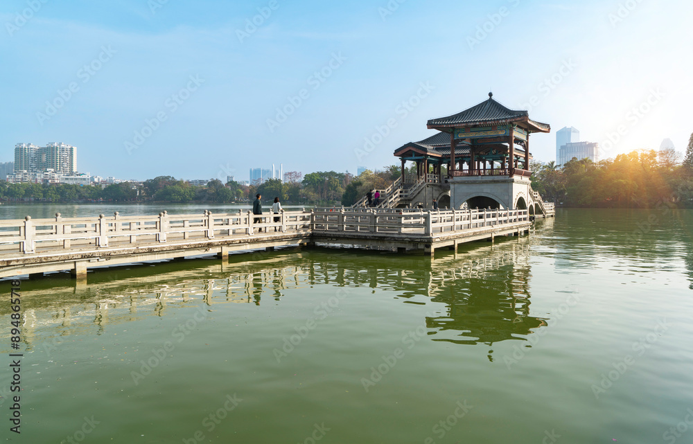 Huizhou West Lake Jiuqu Bridge, Huizhou, Guangdong Province, China Huizhou West Lake Jiuqu Bridge, Huizhou, Guangdong Province, China