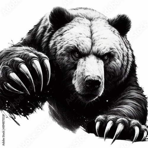 bear tattoo design illustration