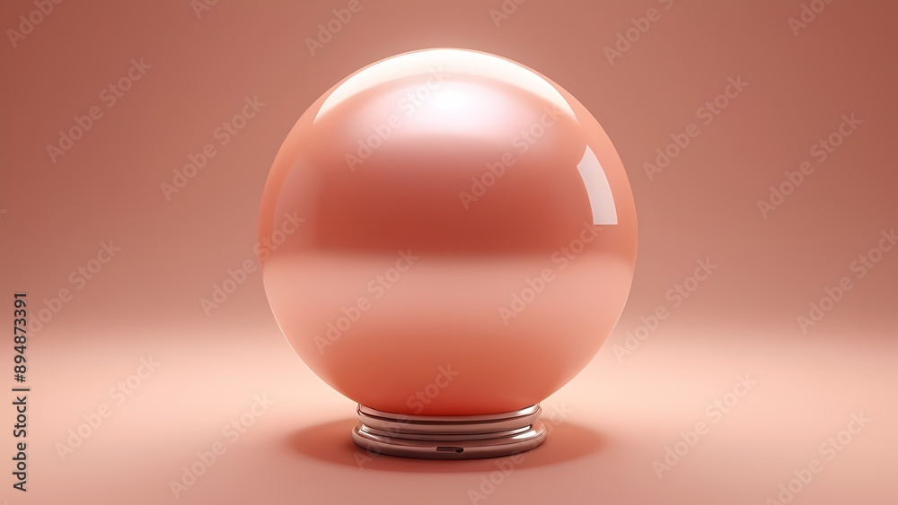 A elegant peach pearl with shiny sphere, luxury, isolated for jewellery. 