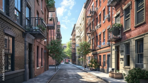 Generate a photo realistic image of urban energy-efficient retrofitting projects updating old buildings with modern, sustainable technologies; ensure the image is of high resolution for clear .