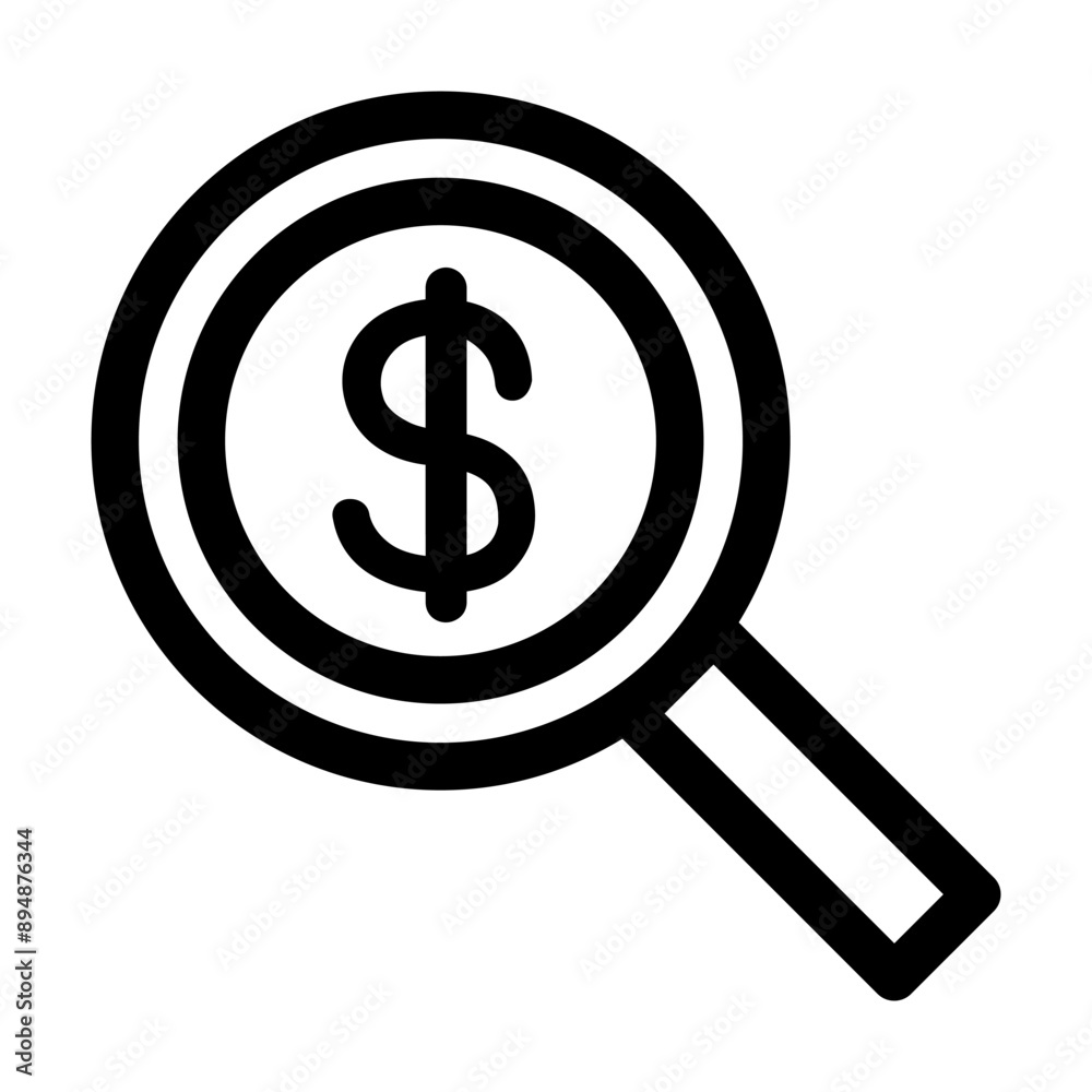 Investment analysis icon in thin line style. Vector illustration graphic design Investment analysis icon in thin line style. Vector illustration graphic design