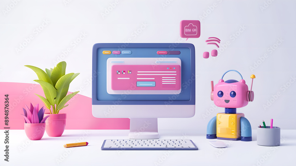 Ai Chatbots working and chatting in computer Ai Chatbots working and chatting in computer