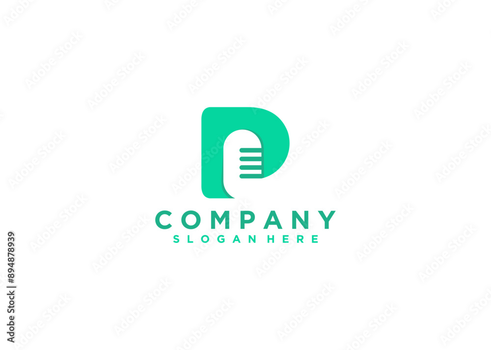 Podcast letter P and microphone creative monogram logo design icon vector Podcast letter P and microphone creative monogram logo design icon vector