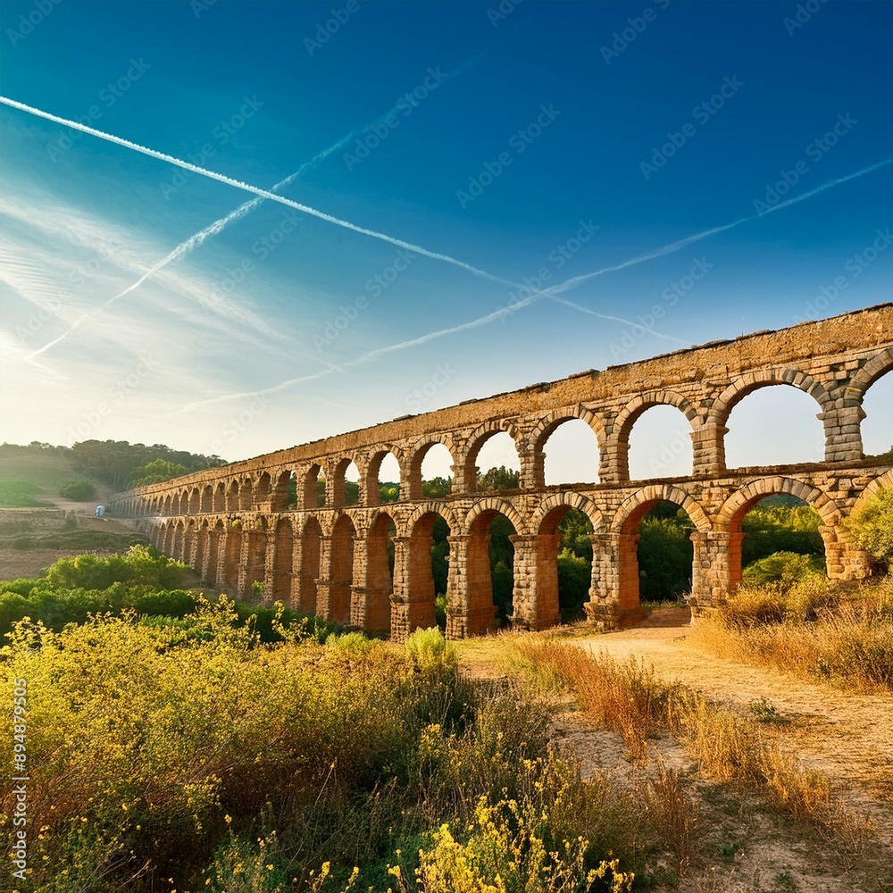 Obraz premium Roman aqueduct, AI generated