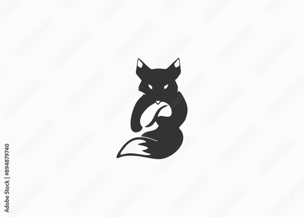 Fox and Coffee Combination Logo Fox and Coffee Combination Logo