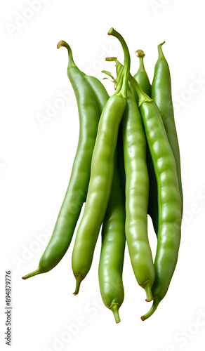 Green beans isolated on transparent background