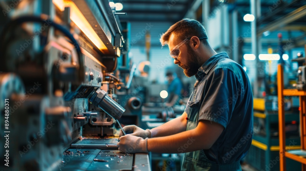Machinist Selecting Carbide Insert From Tool Cabinet in a Brightly Lit Workshop Machinist Selecting Carbide Insert From Tool Cabinet in a Brightly Lit Workshop