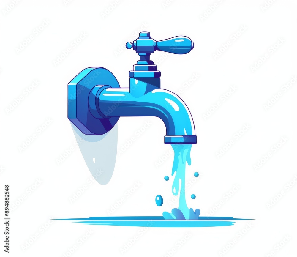 Water Tap Icon, Simple Flat Design Vector Illustration with White Background for Environment Protection and Saving Water Water Tap Icon, Simple Flat Design Vector Illustration with White Background for Environment Protection and Saving Water