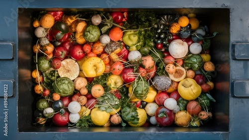 Perfectly Edible Food Discarded in Dumpster: A stark representation of Food Waste Issues. An image showing perfectly edible food discarded in a dumpster, illustrating the problem of food waste 