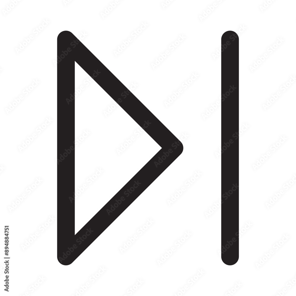 Next icon in thin line style. Vector illustration graphic design Next icon in thin line style. Vector illustration graphic design