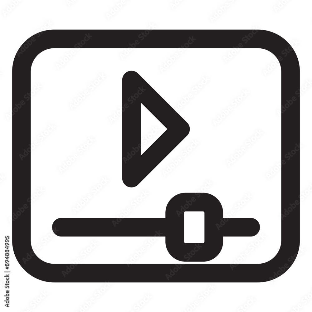Video icon in thin line style. Vector illustration graphic design Video icon in thin line style. Vector illustration graphic design