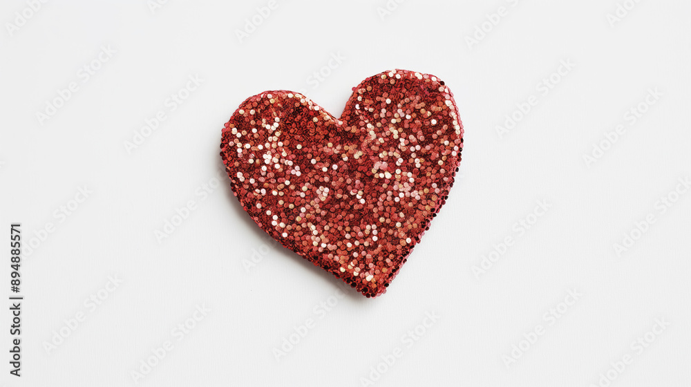 Intricately crafted red sequin heart, perfect for valentine's day, adds a touch of sparkle to any setting or design, romantic decor concept Intricately crafted red sequin heart, perfect for valentine's day, adds a touch of sparkle to any setting or design, romantic decor concept