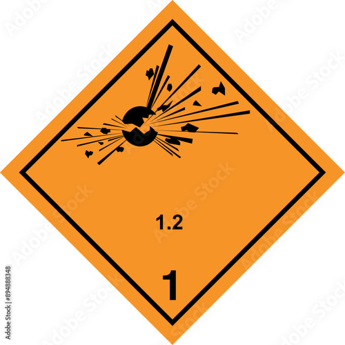 GHS ADR Explosives Division 1.2 Substances and articles which have a projection hazard but not a mass explosion hazard