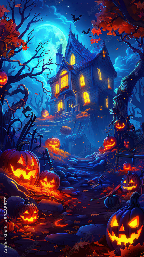 Spooky Pumpkin Halloween Background