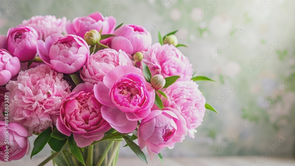 Beautiful bouquet of pink peonies in full bloom, peonies, flowers, pink, bouquet, arrangement, spring, delicate, petals Beautiful bouquet of pink peonies in full bloom, peonies, flowers, pink, bouquet, arrangement, spring, delicate, petals