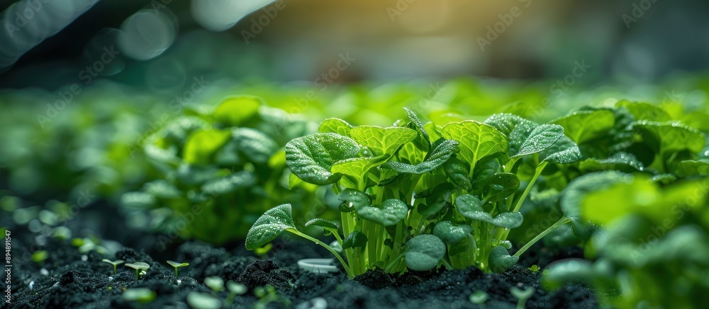 Fresh Green Sprouts in a Garden Bed Fresh Green Sprouts in a Garden Bed