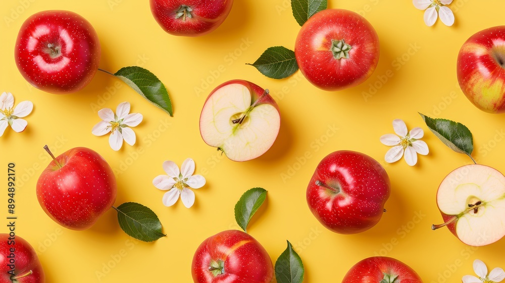 A bright and cheerful pattern of lemons and lemon slices, with a sunny yellow background, high-resolution photo, realistic photo, hyper realistic A bright and cheerful pattern of lemons and lemon slices, with a sunny yellow background, high-resolution photo, realistic photo, hyper realistic