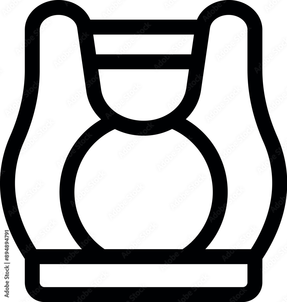 Simple line icon representing a sports bra, ideal for fitness and activewear related designs Simple line icon representing a sports bra, ideal for fitness and activewear related designs