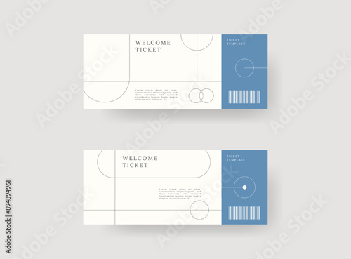 Event ticket template set. Vector template illustration.