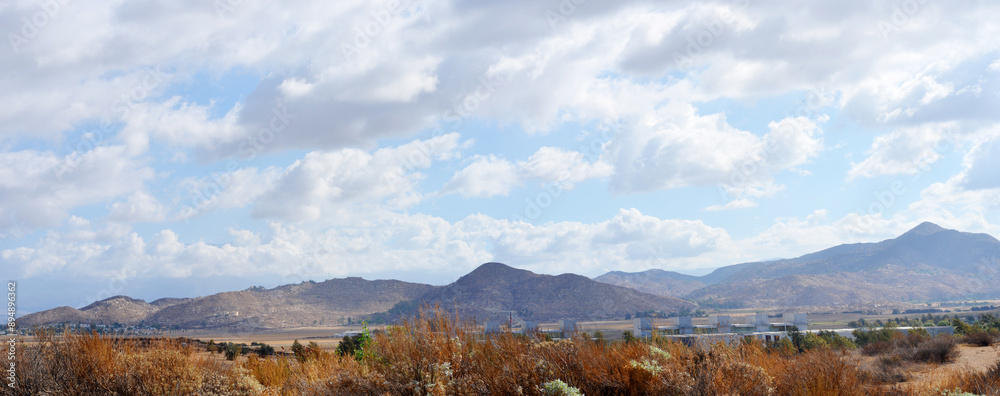 Panorama view to the Bee Canyon near Hemet, California Panorama view to the Bee Canyon near Hemet, California