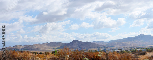 Panorama view to the Bee Canyon near Hemet, California photo