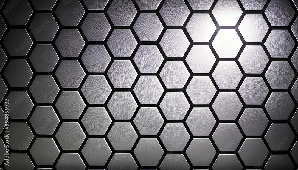 Lustrous Silver Hexagons: A Modern and Captivating Technological Grid