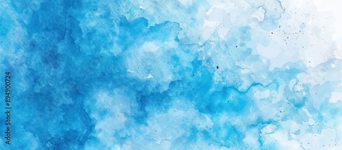Abstract Watercolor Painting in Blue and White