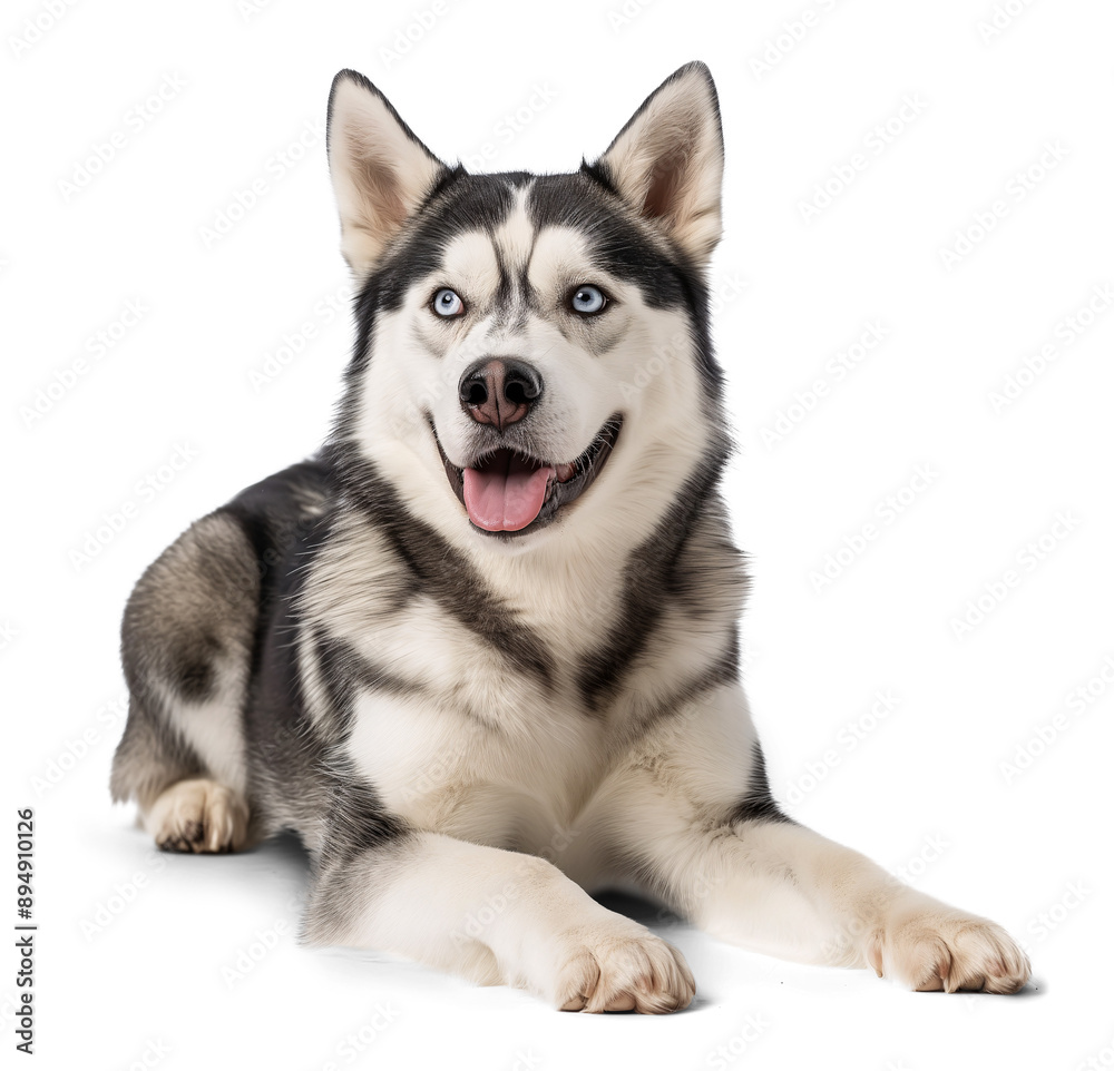 Husky in sitting relaxing pose Husky in sitting relaxing pose