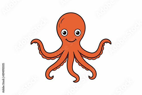 Colorful octopus vector with detailed tentacles, perfect for t-shirt designs, children’s books, and educational materials. Ideal for ocean and marine life themes.