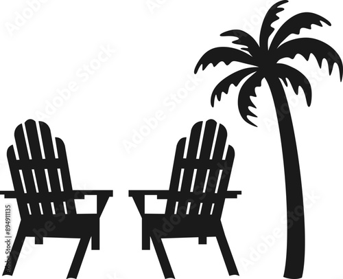 Summer Beach Chairs Graphic Logo