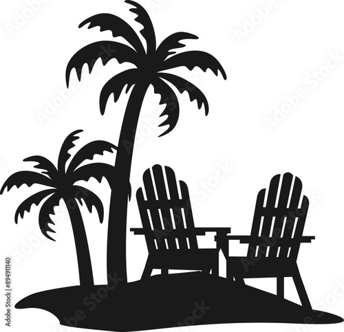 Summer Beach Chairs Graphic Logo