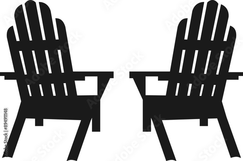 Summer Beach Chairs Graphic Logo