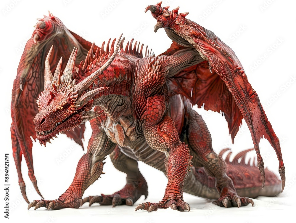 Fierce red dragon with detailed scales and wings, showcasing fantasy and mythical creature in striking illustration. Fierce red dragon with detailed scales and wings, showcasing fantasy and mythical creature in striking illustration.