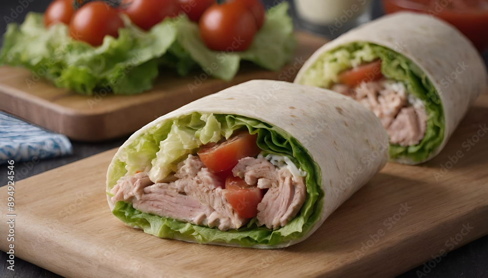 tuna wrap with tomatoes, lettuce, and mayo tuna wrap with tomatoes, lettuce, and mayo