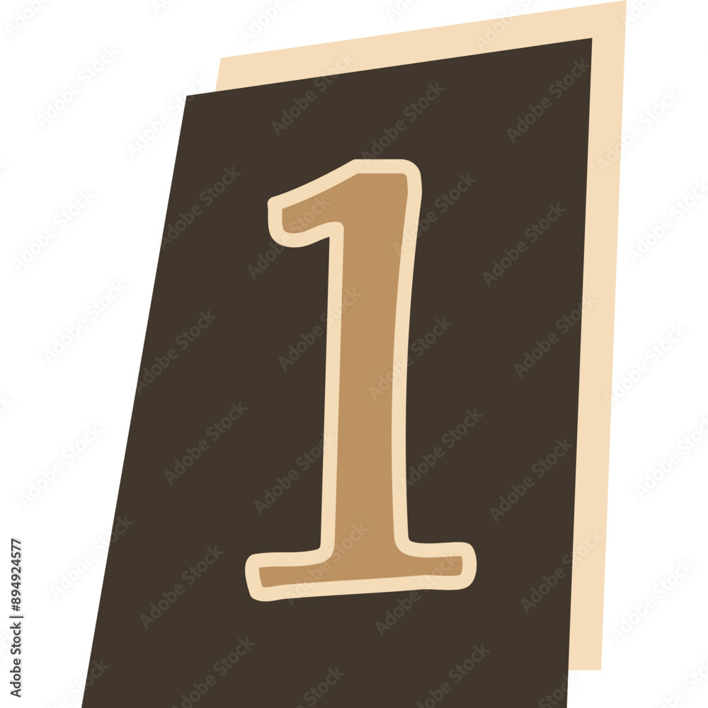 Retro Scrapbook Cutout Number

