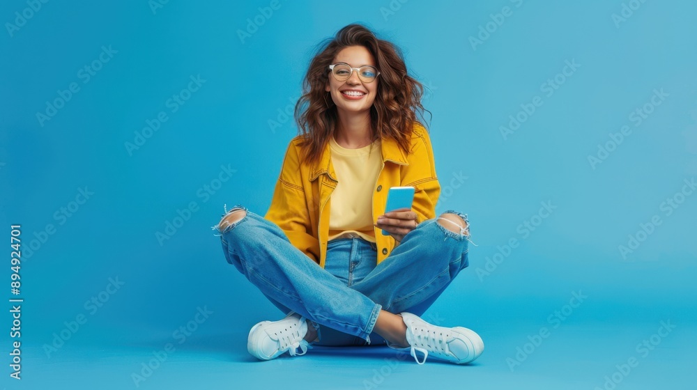 The woman with phone The woman with phone