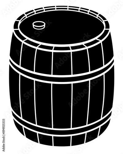 Barrel, wooden keg with cork - vector silhouette picture for logo or pictogram. Barrel for sign or icon