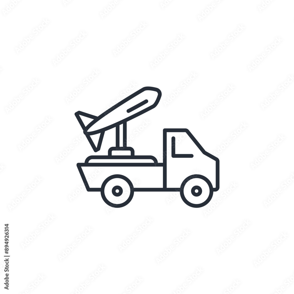 missile truck icon. vector.Editable stroke.linear style sign for use web design,logo.Symbol illustration. missile truck icon. vector.Editable stroke.linear style sign for use web design,logo.Symbol illustration.