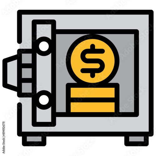 safe box filled outline icon