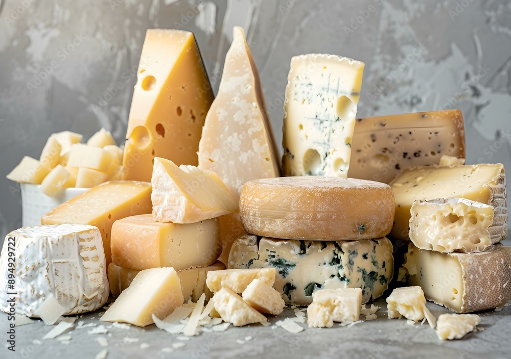 Fototapeta premium Assortment of Different Types of Cheese