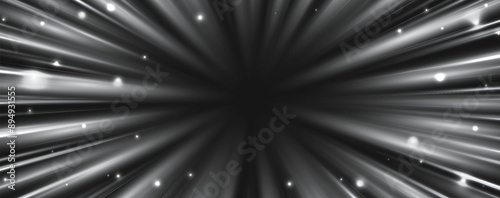 Radial speed rays, light neon flow, zoom in motion effect, silver glow speed lines, colorful light trails, perspective stripes Abstract background, vector illustration.