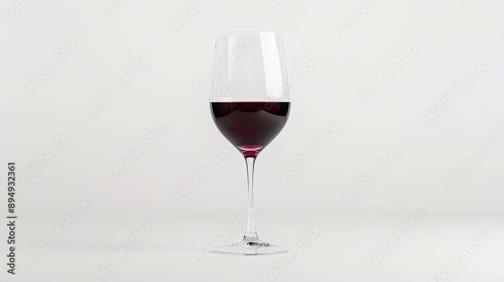 Isolated red wine in a long-stemmed glass, emphasizing Isolated red wine in a long-stemmed glass, emphasizing