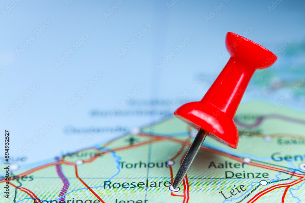 Roeselare, Belgium pin on map Roeselare, Belgium pin on map