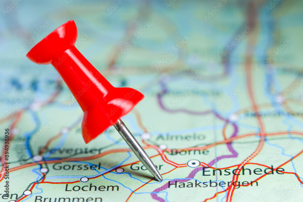Haaksbergen, Netherlands pin on map. Holland Haaksbergen, Netherlands pin on map. Holland