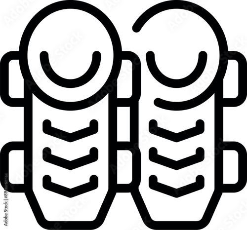 Simple pair of shin guards is protecting legs from injuries while playing football or doing other sports activities
