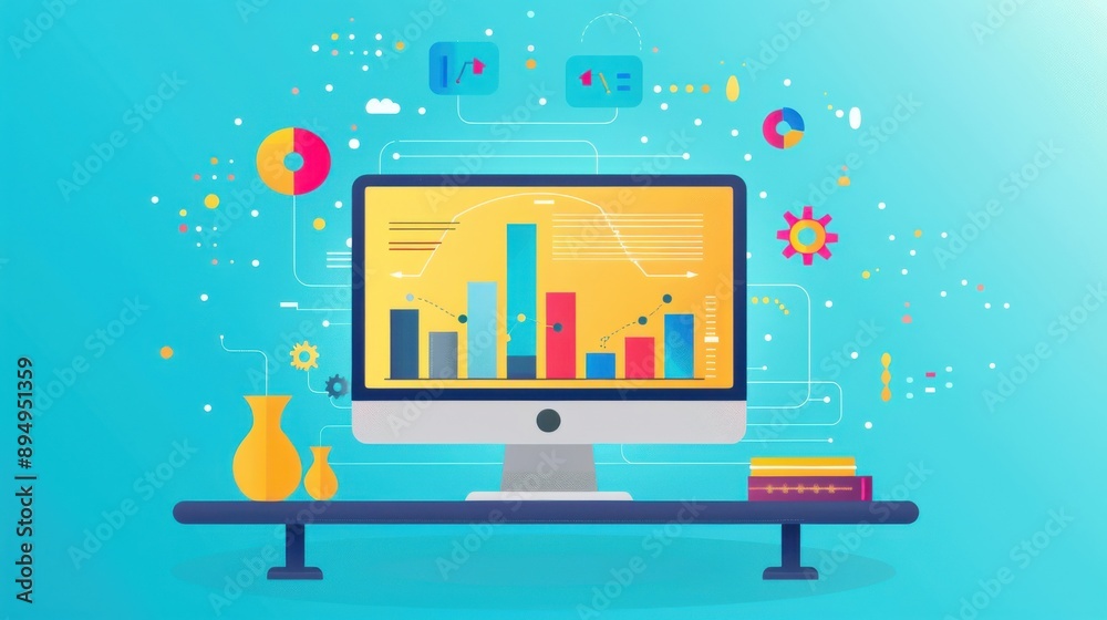 Adaptive learning paths on digital screen, data analytics Adaptive learning paths on digital screen, data analytics