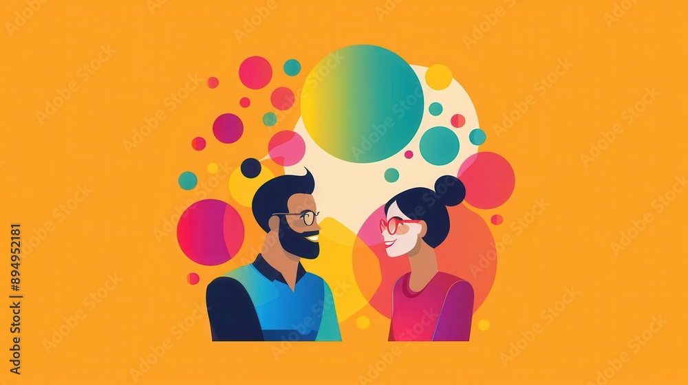 AI translation for cross-cultural talk, two people engaging AI translation for cross-cultural talk, two people engaging