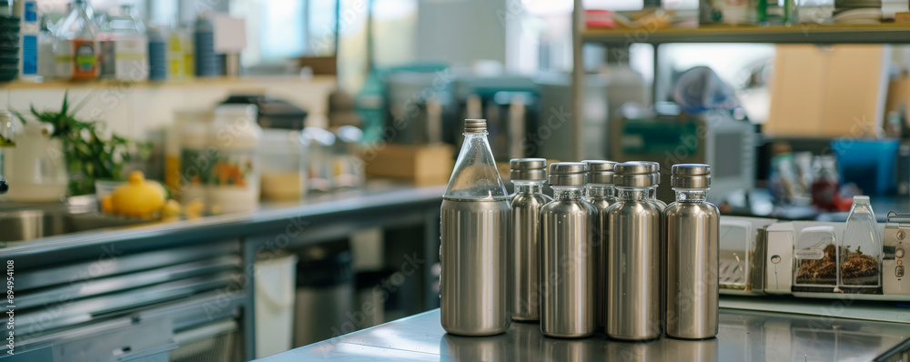 A conceptual image of a zero waste school. Students use reusable lunch containers, stainless steel water bottles, and recycled paper notebooks, creating a sustainable and eco-friendly learning A conceptual image of a zero waste school. Students use reusable lunch containers, stainless steel water bottles, and recycled paper notebooks, creating a sustainable and eco-friendly learning